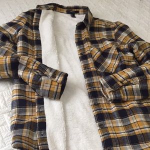 NWOT! Lined Sherpa flannel coat